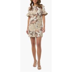 NEW TRINA TURK darling dress in beige sparkle